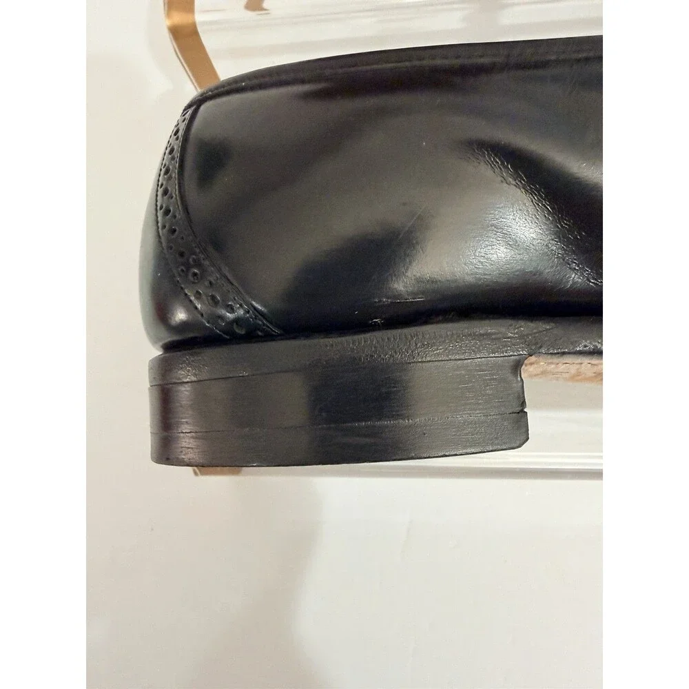 Johnston & Murphy Optima Black Wing Tips Kitties Tassle Loafer 8.5
